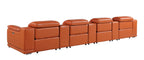 9762 Divanitalia 7-Piece Modular Top Grain Italian Leather Power Reclining Sofa with 4 Power Recliners