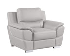 4572 Modern Genuine Leather 3-Piece Sofa Set - Light Grey - SKU 4572 LIGHT GREY 3PC (S/L/C) - GROUP - view 10