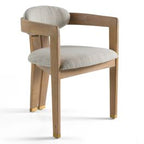 Belton - Modern Black Vegan Leather + Brown Oak Dining Chair