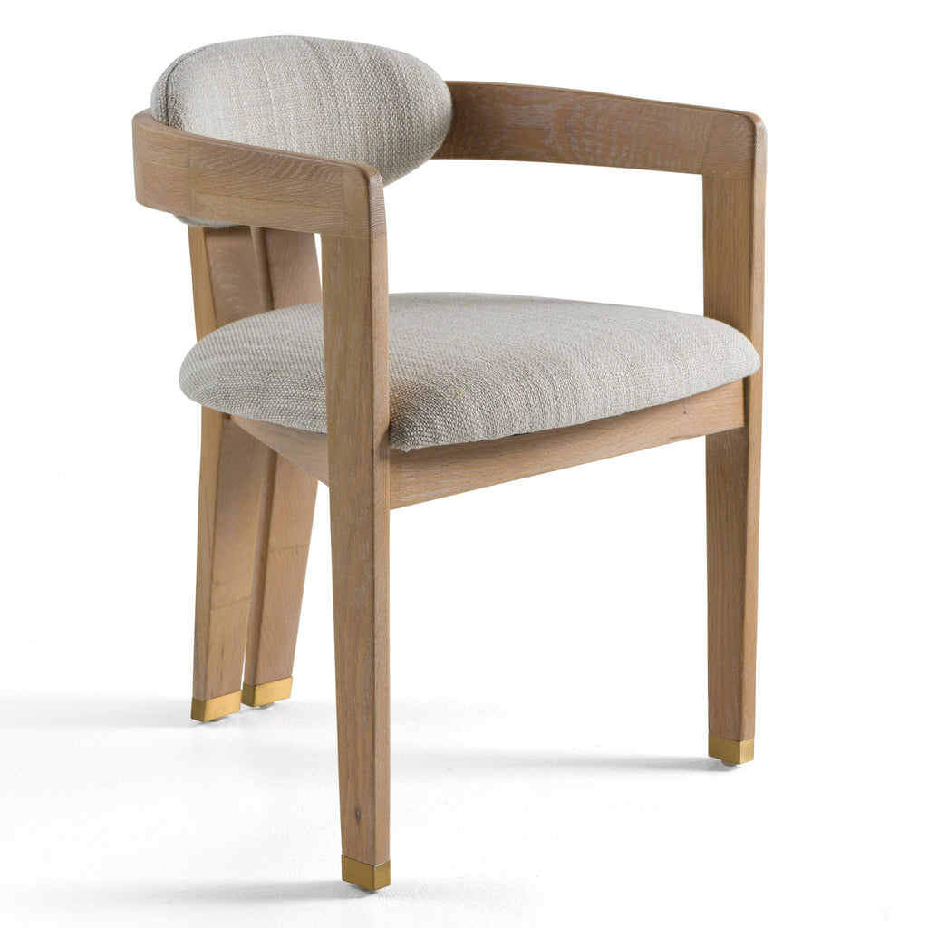 Belton - Modern Black Vegan Leather + Brown Oak Dining Chair