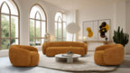 Andrew - Modern Orange Fabric Swivel Accent Chair
