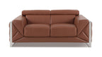 903 Divanitalia Loveseat with Adjustable Headrest in Top-grain Italian Leather - Camel - SKU 903-L-CAMEL