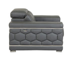 692 Divanitalia Chair with Adjustable Headrest in Top-grain Italian Leather - Dark Grey - SKU 692-CH-DARK GRAY - view 5