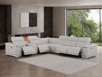 2679 7-Piece L-Shaped Power Reclining Sectional Sofa in Genuine Leather - 4 Recliners