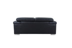 415 Divanitalia Loveseat with Adjustable Headrest in Top-grain Italian Leather - Black - SKU 415-L-BLACK - view 3