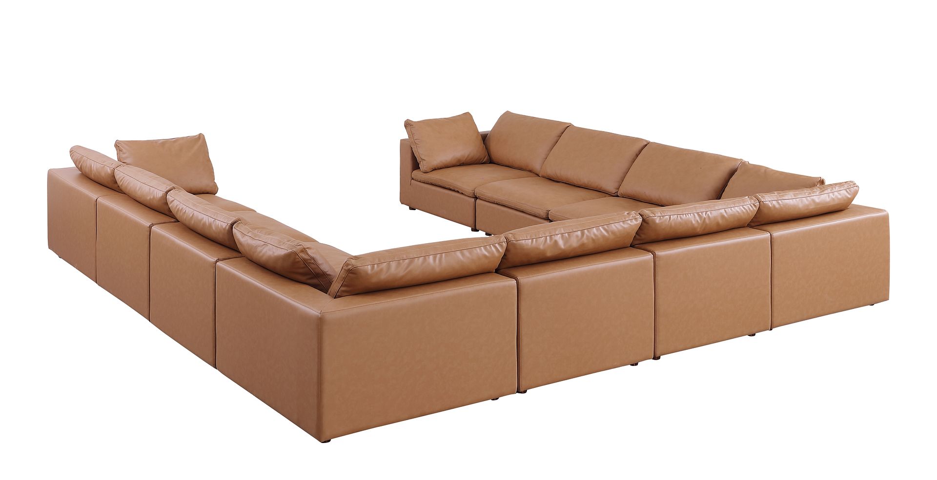 1100 Divanitalia 10-Piece U-Shaped Sectional Sofa in Top-grain Italian Leather