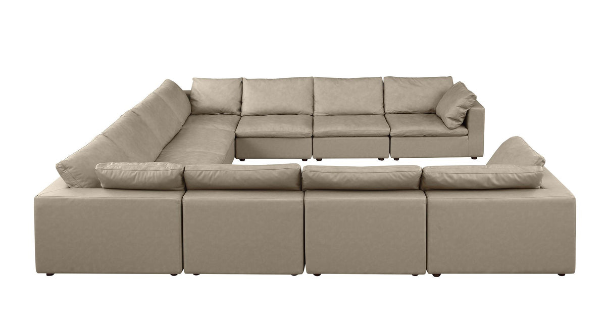 1100 Divanitalia 10-Piece U-Shaped Sectional Sofa - Beige - SKU 1100-BEIGE-10.8-U - view 4