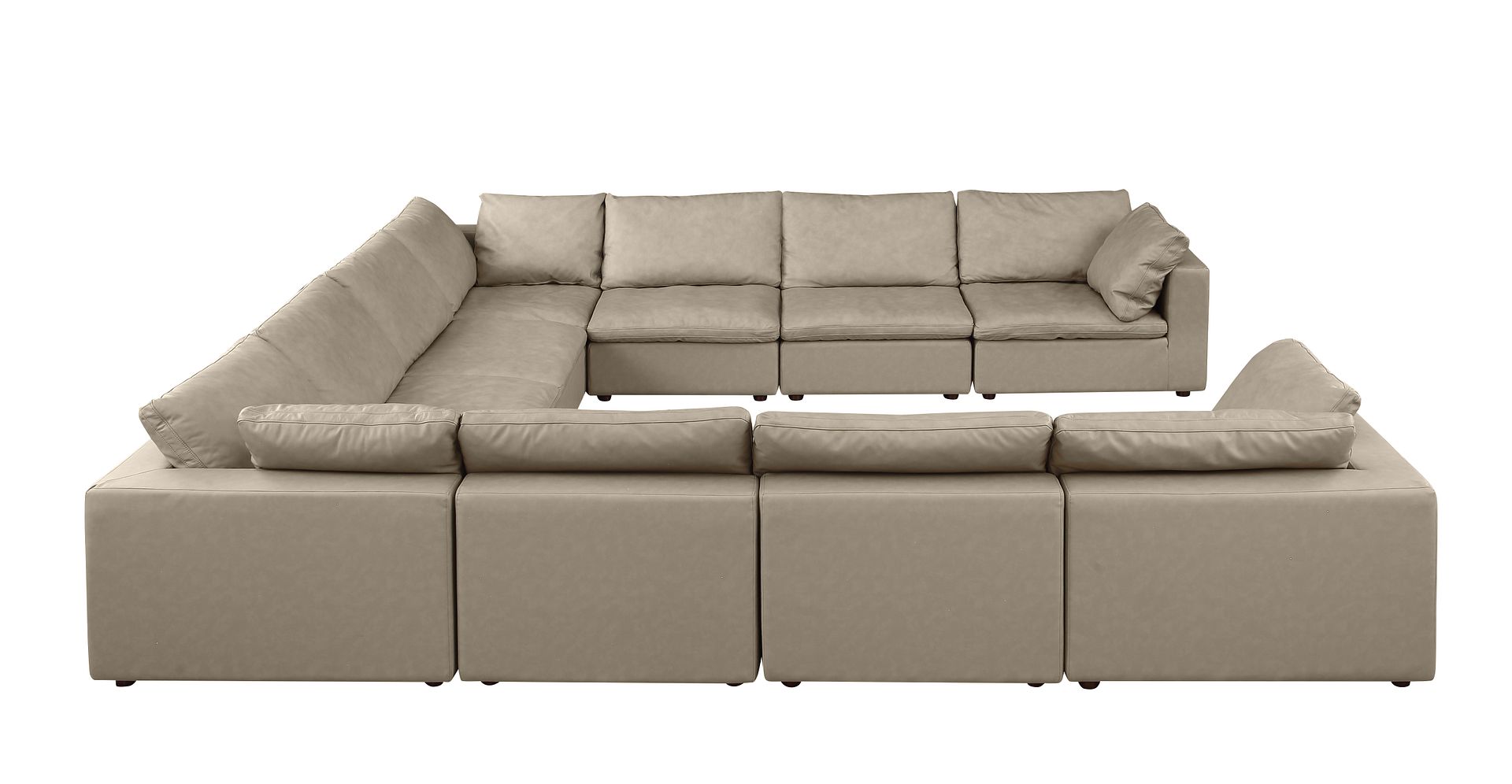 1100 Divanitalia 10-Piece U-Shaped Sectional Sofa in Top-grain Italian Leather