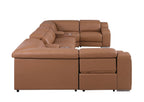 1116 Divanitalia 8-Piece U-Shaped Sectional Sofa in Top Grain Italian Leather with 4 Power Recliners & Power Headrests - Cognac - SKU 1116-COGNAC-8PC-4PWR-U-SECTIONAL-GROUP - view 8