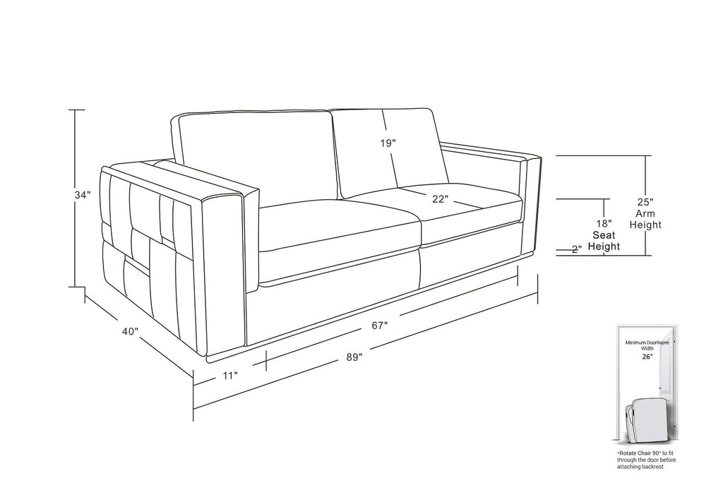 1130 Divanitalia Sofa in Top-grain Italian Leather - Black - SKU 1130-BLACK-S - view 12
