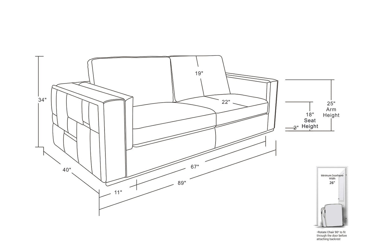 1130 Divanitalia Sofa in Top-grain Italian Leather - Black - SKU 1130-BLACK-S - view 12