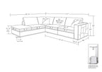 998 Divanitalia Cream Left Arm Facing Sectional Sofa in Top-grain Italian Leather