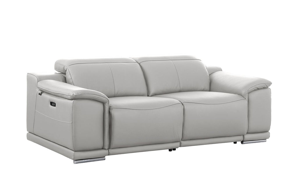 9762 Divanitalia 2-Piece Modular Power Reclining Console with 2 Power Recliners in Top Grain Italian Leather
