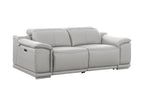 9762 Divanitalia 2-Piece Modular Power Reclining Console with 2 Power Recliners in Top Grain Italian Leather
