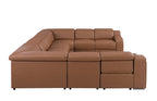1116 Divanitalia 8-Piece U-Shaped Sectional Sofa in Top Grain Italian Leather with 4 Power Recliners & Power Headrests - Cognac - SKU 1116-COGNAC-8PC-4PWR-U-NC-SECTIONAL-GROUP - view 6