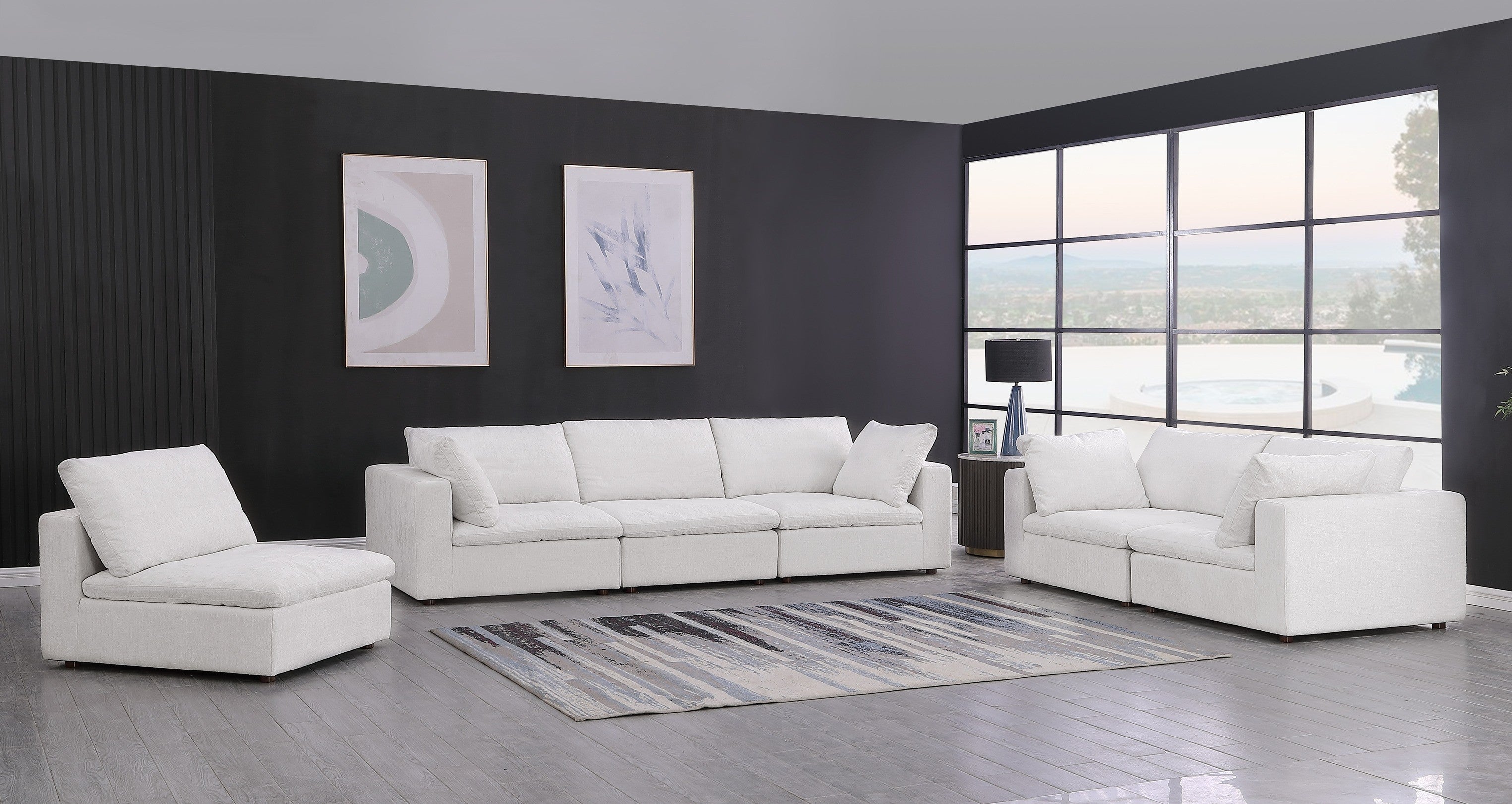 DivanItalia 1100 Light Grey 3-Piece Sofa Set - Upholstered in Genuine Belfast Fabric