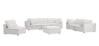 DivanItalia 1100 Light Grey 3-Piece Sofa Set - Upholstered in Genuine Belfast Fabric with ottoman
