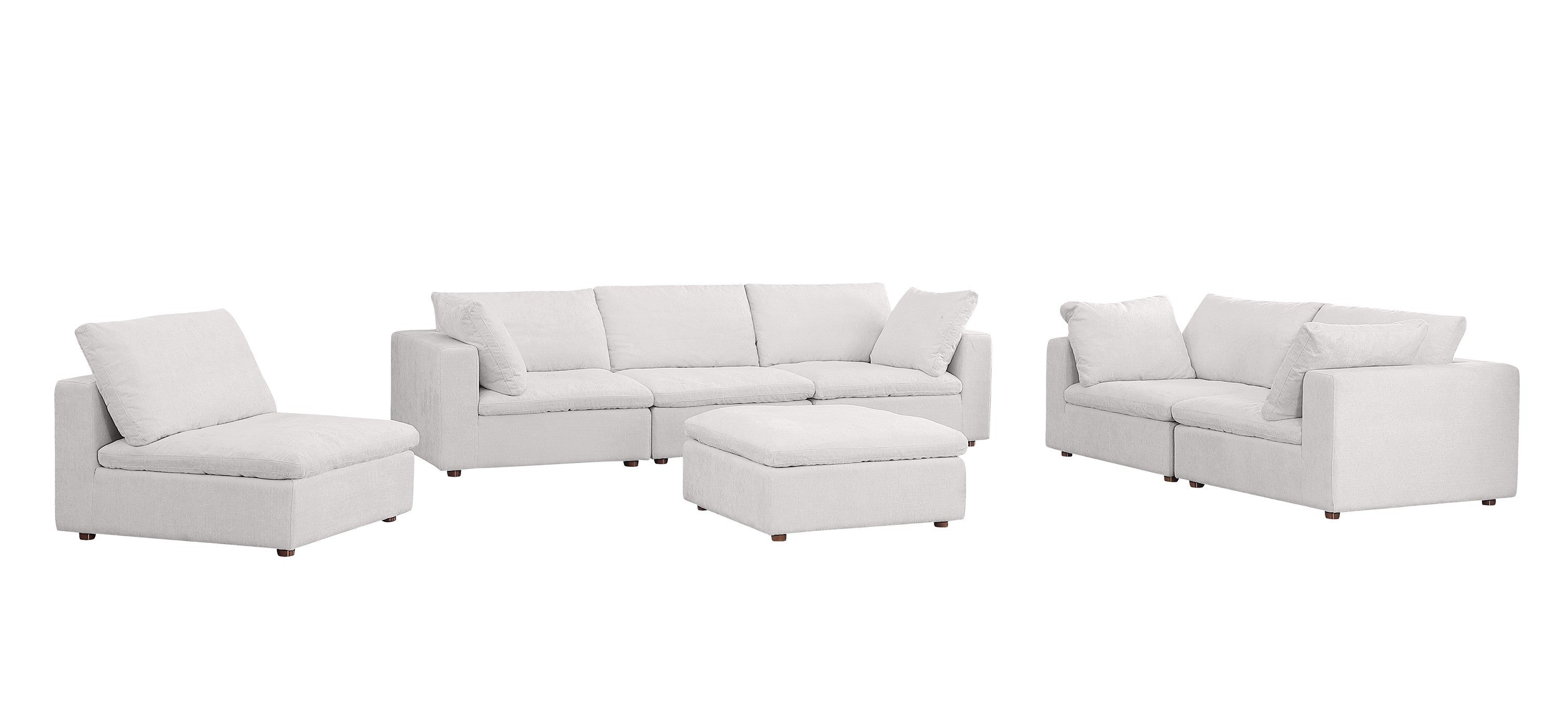 DivanItalia 1100 Light Grey 3-Piece Sofa Set - Upholstered in Genuine Belfast Fabric with ottoman