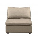 DivanItalia 1100 Beige Armless Chair - Upholstered in Top-Grain Italian Leather