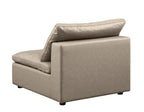 DivanItalia 1100 Beige Armless Chair - Upholstered in Top-Grain Italian Leather
