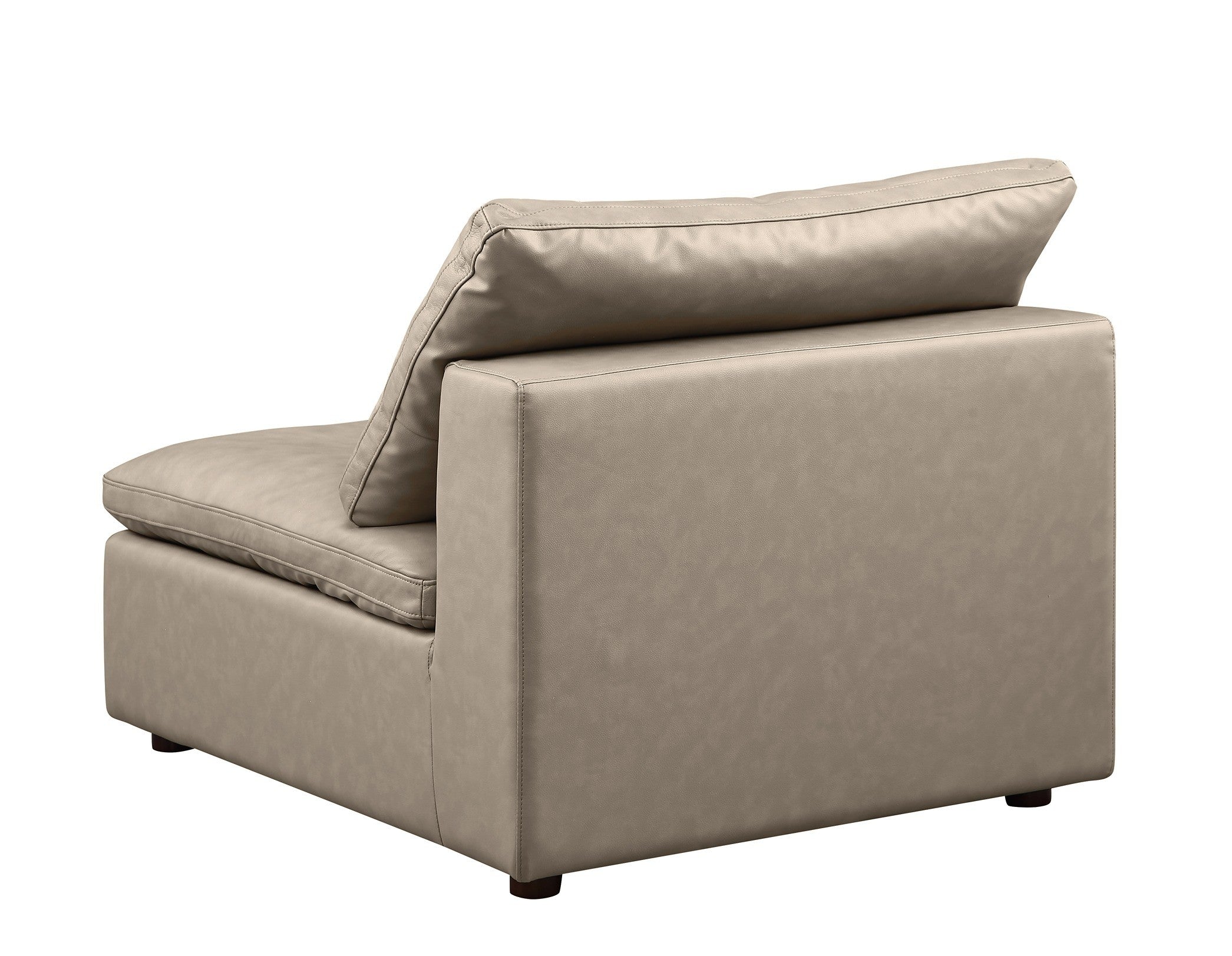 DivanItalia 1100 Beige Armless Chair - Upholstered in Top-Grain Italian Leather