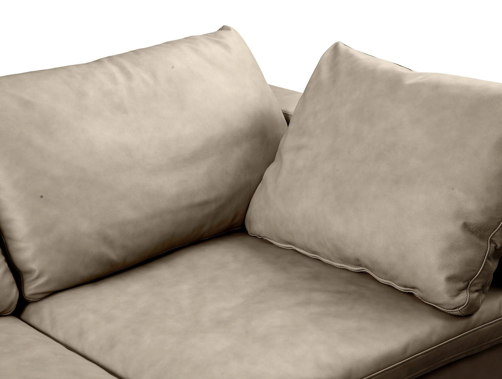 DivanItalia 1100 Beige Modular Loveseat - Upholstered in Top-Grain Italian Leather