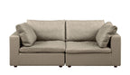 DivanItalia 1100 Beige Modular Loveseat - Upholstered in Top-Grain Italian Leather