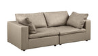 DivanItalia 1100 Beige Modular Loveseat - Upholstered in Top-Grain Italian Leather