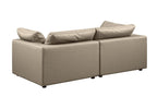 DivanItalia 1100 Beige Modular Loveseat - Upholstered in Top-Grain Italian Leather