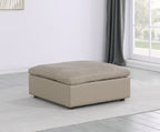 DivanItalia 1100 Beige Ottoman - Upholstered in Top-Grain Italian Leather
