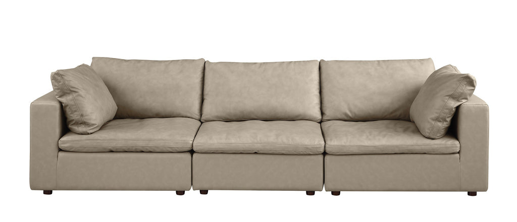 DivanItalia 1100 Beige Modular Sofa - Upholstered in Top-Grain Italian Leather