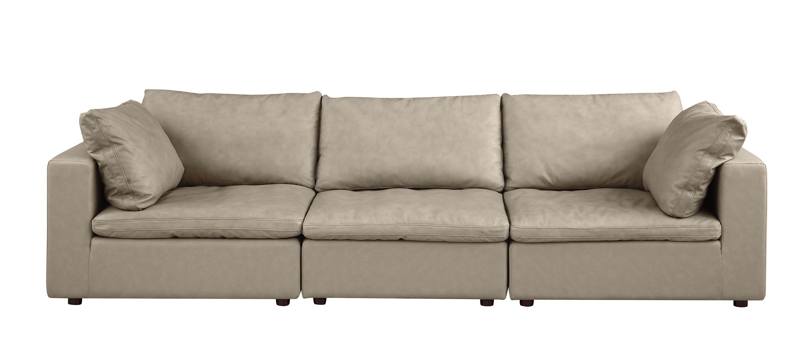 DivanItalia 1100 Beige Modular Sofa - Upholstered in Top-Grain Italian Leather