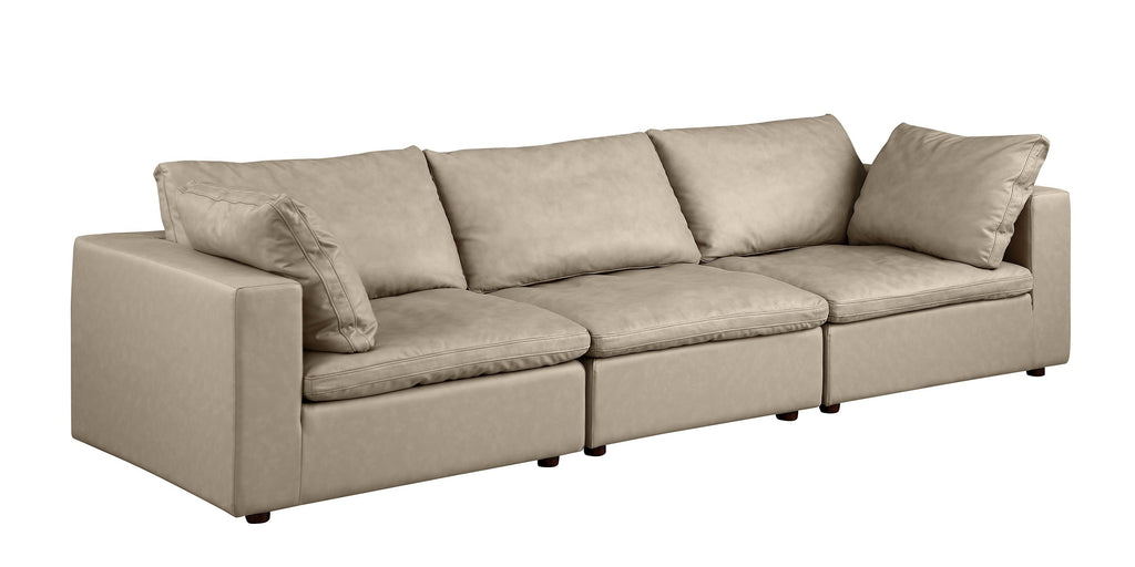 DivanItalia 1100 Beige Modular Sofa - Upholstered in Top-Grain Italian Leather