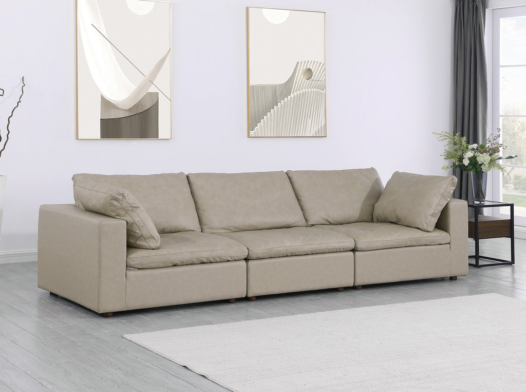 DivanItalia 1100 Beige Modular Sofa - Upholstered in Top-Grain Italian Leather