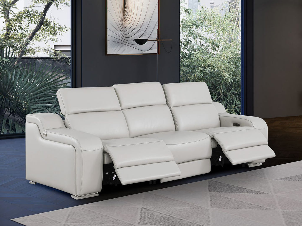 1116 Divanitalia 3-Piece Modular Power Reclining Sofa in Top Grain Italian Leather with 2 Power Recliners & Power Headrests