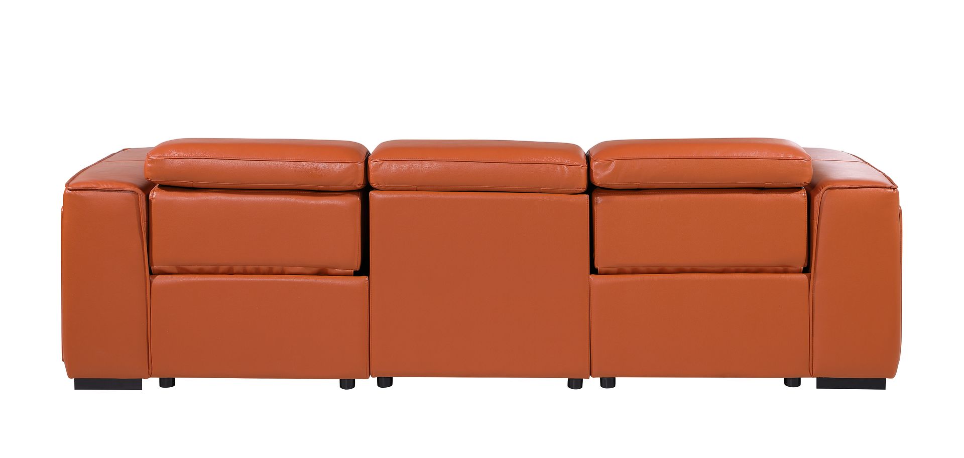 1224 Divanitalia 3-Piece Modular Power Reclining Sofa in Top Grain Italian Leather with 2 Power Recliners & Power Headrests