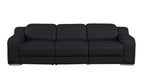 1116 DivanItalia Black Modular Power Reclining Sofa and Loveseat Set – Top Grain Italian Leather with Power Headrests