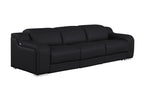 1116 DivanItalia Black Modular Power Reclining Sofa and Loveseat Set – Top Grain Italian Leather with Power Headrests
