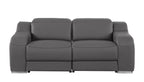 1116 DivanItalia Dark Grey Modular Power Reclining Sofa and Loveseat Set – Top Grain Italian Leather with Power Headrests