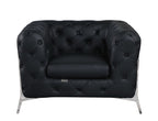970 Divanitalia 3-Piece Sofa Set in Top-grain Italian Leather - Black - SKU 970- BLACK 3PC (S/CH/CH) - GROUP - view 3