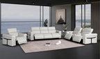 1126 DivanItalia LIght Grey 6-Piece Modular Power Reclining Sofa, Loveseat, and Chair Set – 6 Recliners, Top Grain Italian Leather with Power Headrests