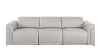 1126 DivanItalia LIght Grey 6-Piece Modular Power Reclining Sofa, Loveseat, and Chair Set – 6 Recliners, Top Grain Italian Leather with Power Headrests
