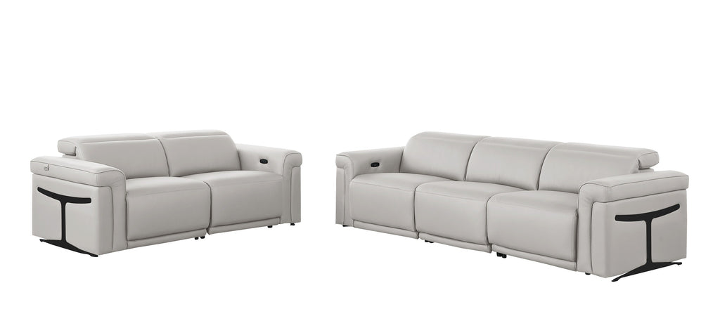 1126 Light Grey Modular Power Reclining Sofa & Loveseat Set
