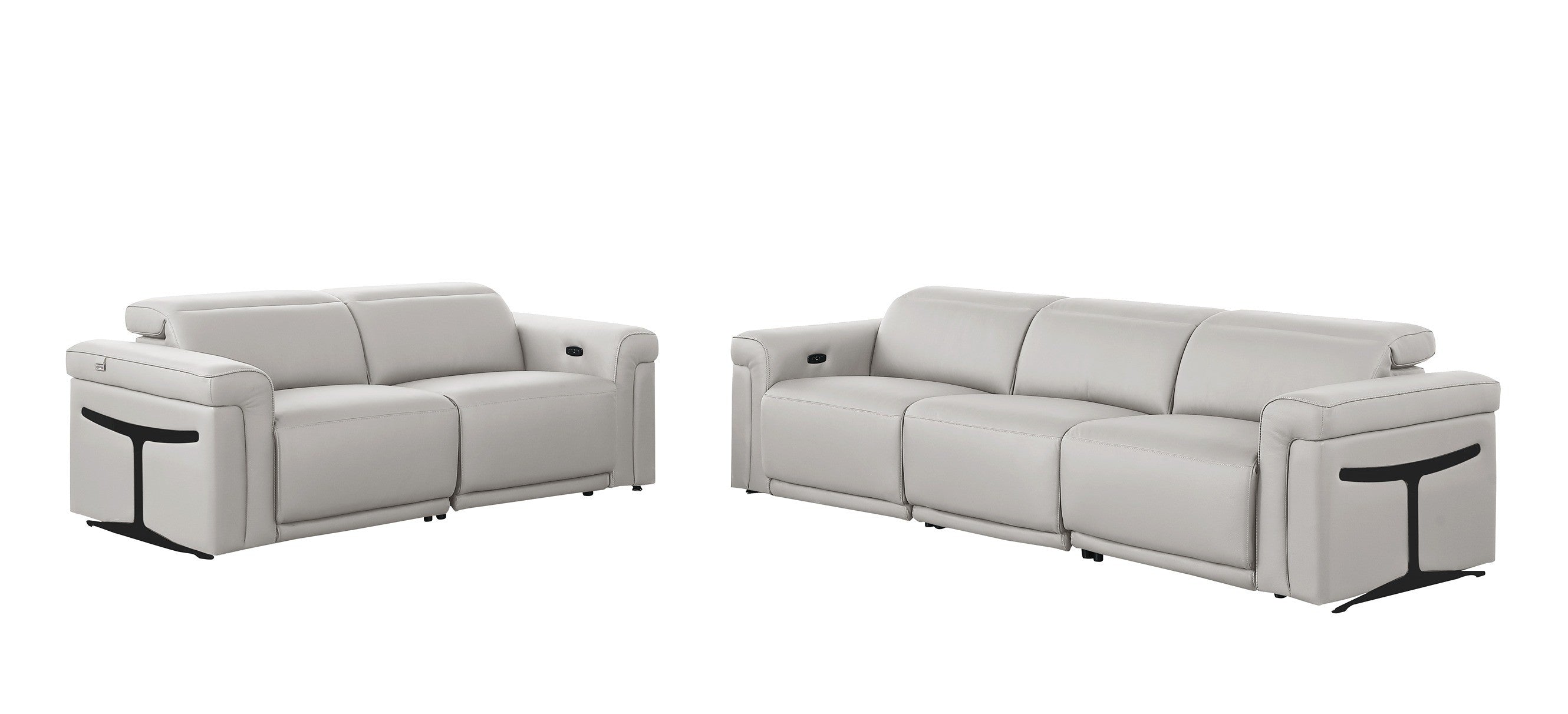 1126 Light Grey Modular Power Reclining Sofa & Loveseat Set