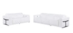 1126 DivanItalia White Modular Power Reclining Sofa and Loveseat Set – Top Grain Italian Leather with Power Headrests
