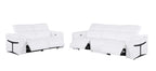 1126 DivanItalia White Modular Power Reclining Sofa and Loveseat Set – Top Grain Italian Leather with Power Headrests