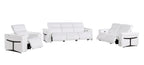 1126 DivanItalia White 6-Piece Modular Power Reclining Sofa, Loveseat, and Chair Set – 6 Recliners, Top Grain Italian Leather with Power Headrests