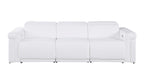 1126 DivanItalia White 6-Piece Modular Power Reclining Sofa, Loveseat, and Chair Set – 6 Recliners, Top Grain Italian Leather with Power Headrests
