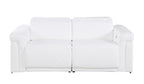 1126 DivanItalia White 6-Piece Modular Power Reclining Sofa, Loveseat, and Chair Set – 6 Recliners, Top Grain Italian Leather with Power Headrests