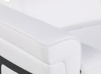 1126 DivanItalia White Top Grain Italian Leather Power Reclining Sofa with Power Headrest